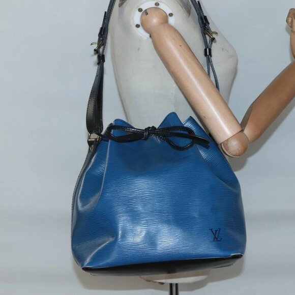 LOUIS VUITTON Epi Petit Noe Shoulder Bag Bicolor Black Blue M44152 Auth 140073 - Picture 1 of 15